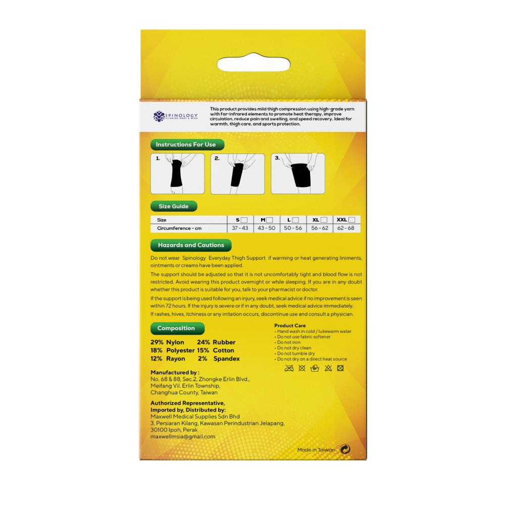 SPINOLOGY Everyday Thigh Support (S,M,L,XL) for Leg Support, Thigh Compression, Thigh Support Guard