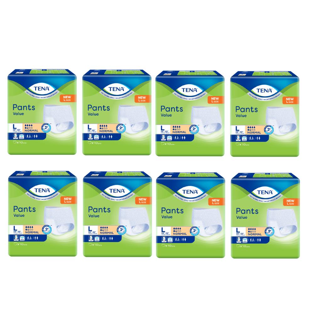 TENA Pants Value L 10's X 8 for Adult Incontinence Pants, Lampin Dewasa