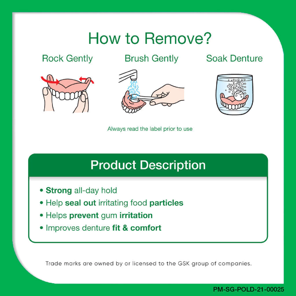 POLIDENT DENTURE ADHESIVE CREAM 20G (FLAVOUR FREE)