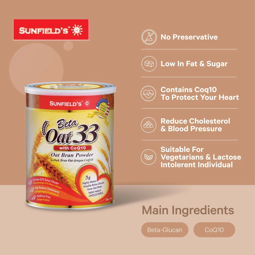 SUNFIELD'S Beta Oat 33 Coq10 420g