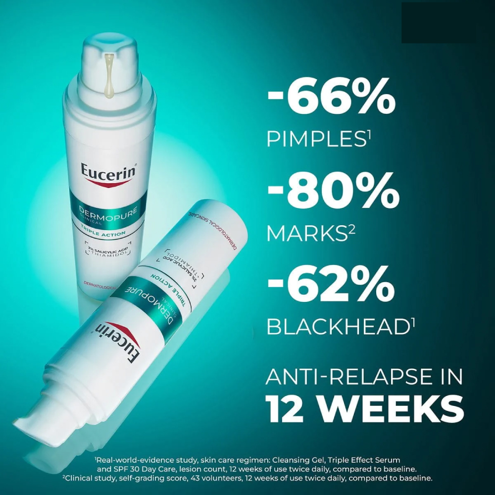 EUCERIN Dermopure Clinical Triple Action 40ml for Blemish, Post-Acne Marks and Comedones Remover