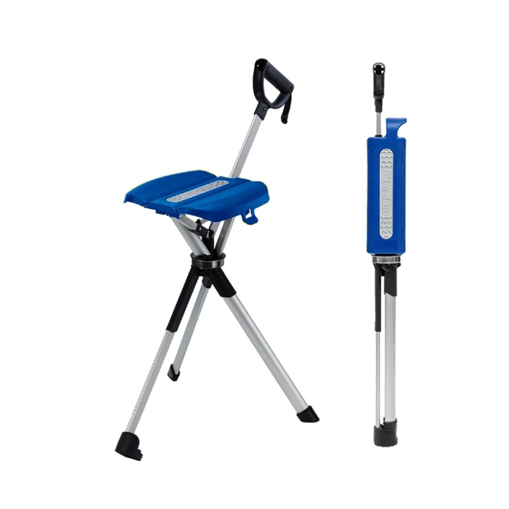 TADA Chair Series 2 Regular 83cm (Ocean Blue) for Tongkat Kerusi, Cane with Chair, Tripod Seat Cane