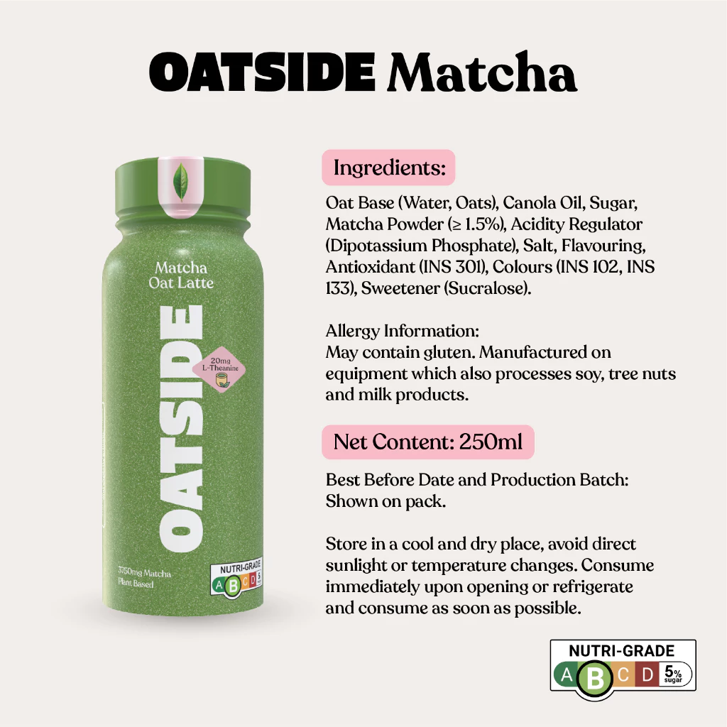 OATSIDE Drink Coffee 240ml - Latte, Caramel Macchiato, Matcha, Espresso Roast 6's