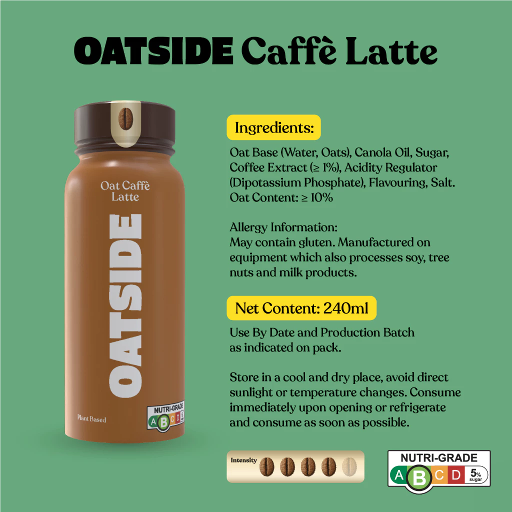 OATSIDE Drink Coffee 240ml - Latte, Caramel Macchiato, Matcha, Espresso Roast 6's