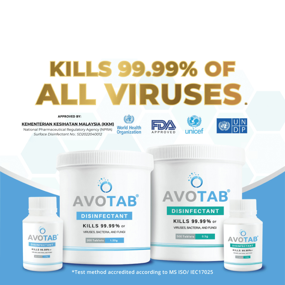 AVOTAB Disinfectant Tablet 0.5g (100's/500's) for Sanitizer, Germicide, Sterilizer, Antibacterial