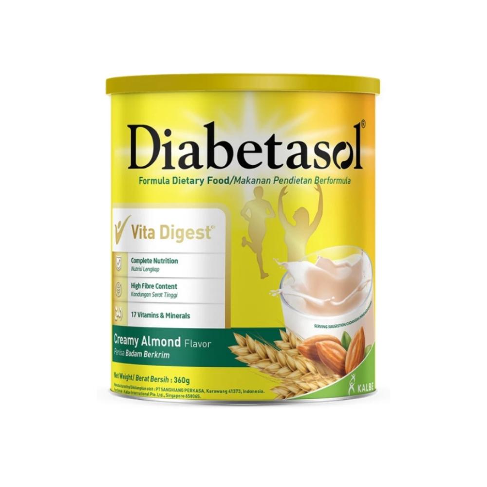 DIABETASOL Creamy Almond (360g/800g) for Diabetes Drink, Low GI Drink, Diabetic Supplement