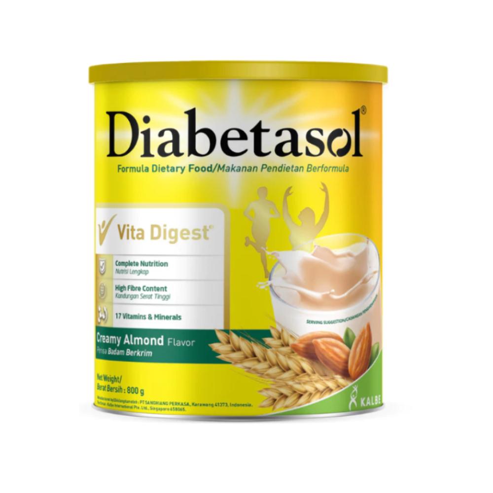 DIABETASOL Creamy Almond (360g/800g) for Diabetes Drink, Low GI Drink, Diabetic Supplement