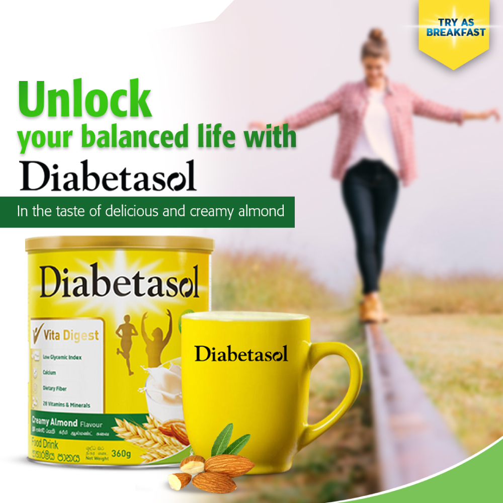 DIABETASOL Creamy Almond (360g/800g) for Diabetes Drink, Low GI Drink, Diabetic Supplement