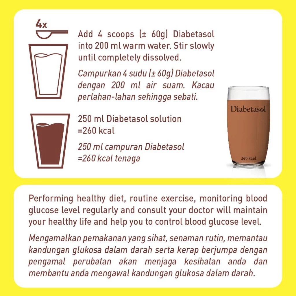 DIABETASOL Creamy Almond (360g/800g) for Diabetes Drink, Low GI Drink, Diabetic Supplement