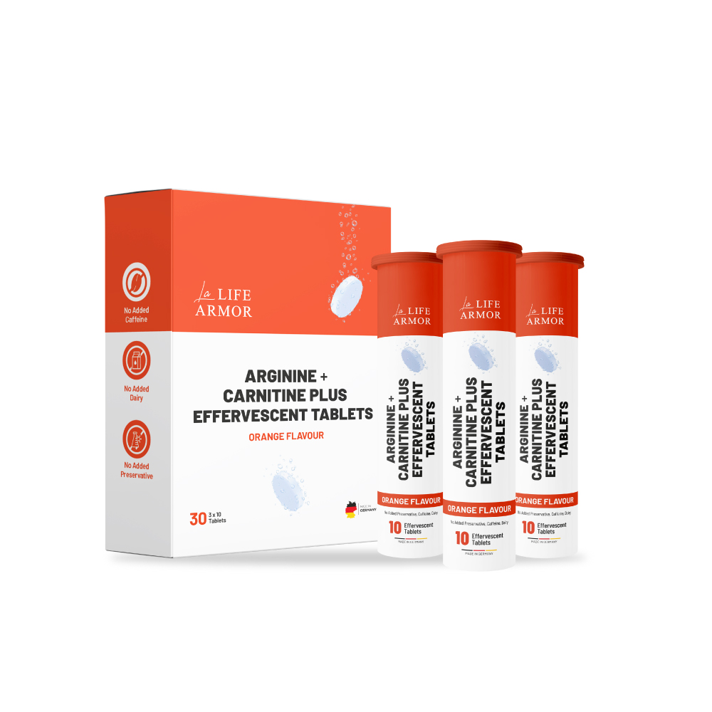 LA LIFE ARMOR Arginine + Carnitine Plus Effervescent Tablet 10's X 3 for Energy Booster