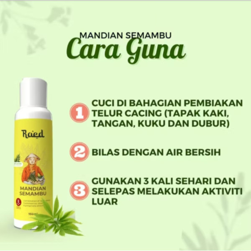 RAED Mandian Semambu 150ml for Skin Worm Infection, Demam Campak