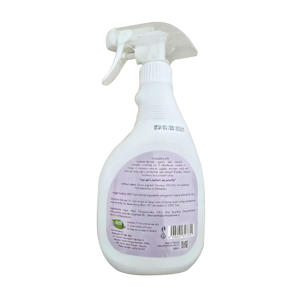 PET'S BUTTLER Pet Deodorant 500ml for Cat & Dog - Lavender