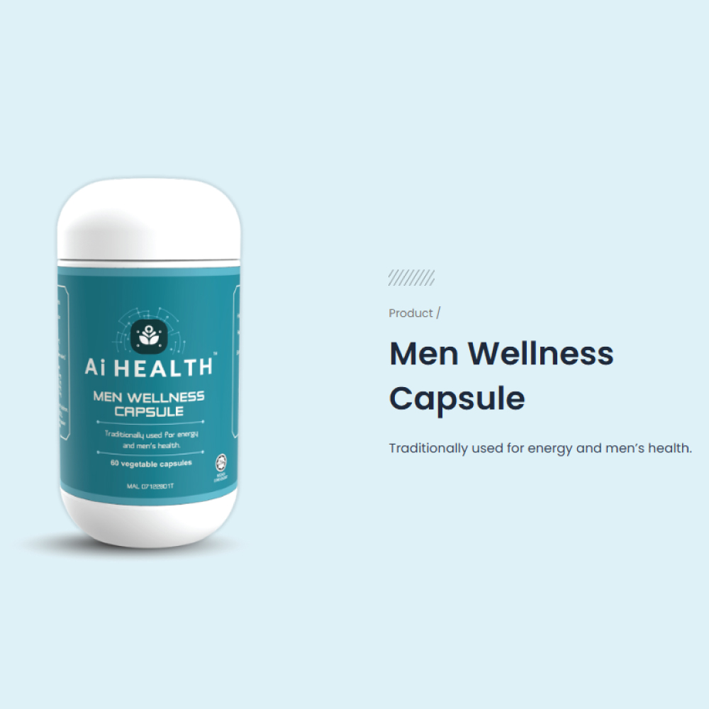 AI HEALTH Men Wellness 450mg 60's for Testosteron Booster, Men Energy Booster