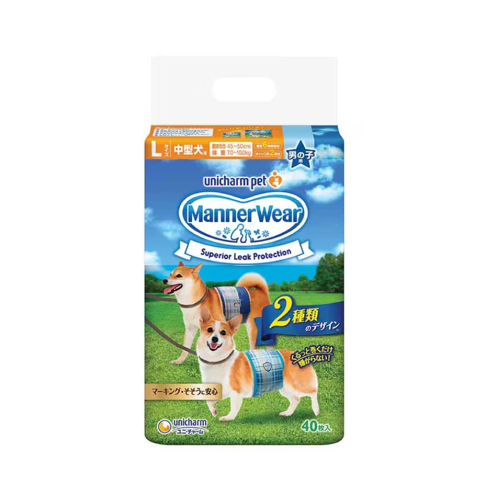 UNICHARM PET Manner Wear Dog Diaper Male (S/M/L) Tape Diapers for Dog, Pet Diapers