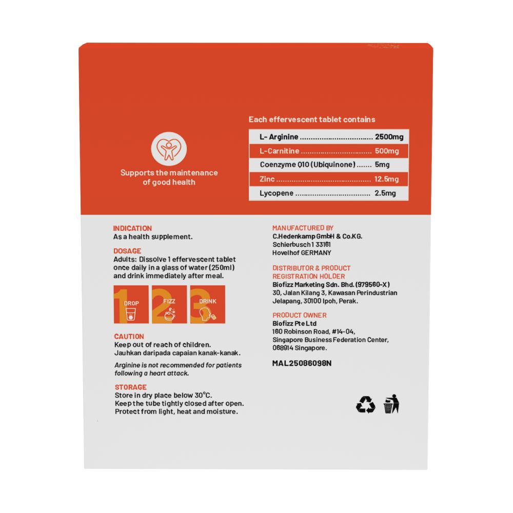 LA LIFE ARMOR Arginine + Carnitine Plus Effervescent Tablet 10's