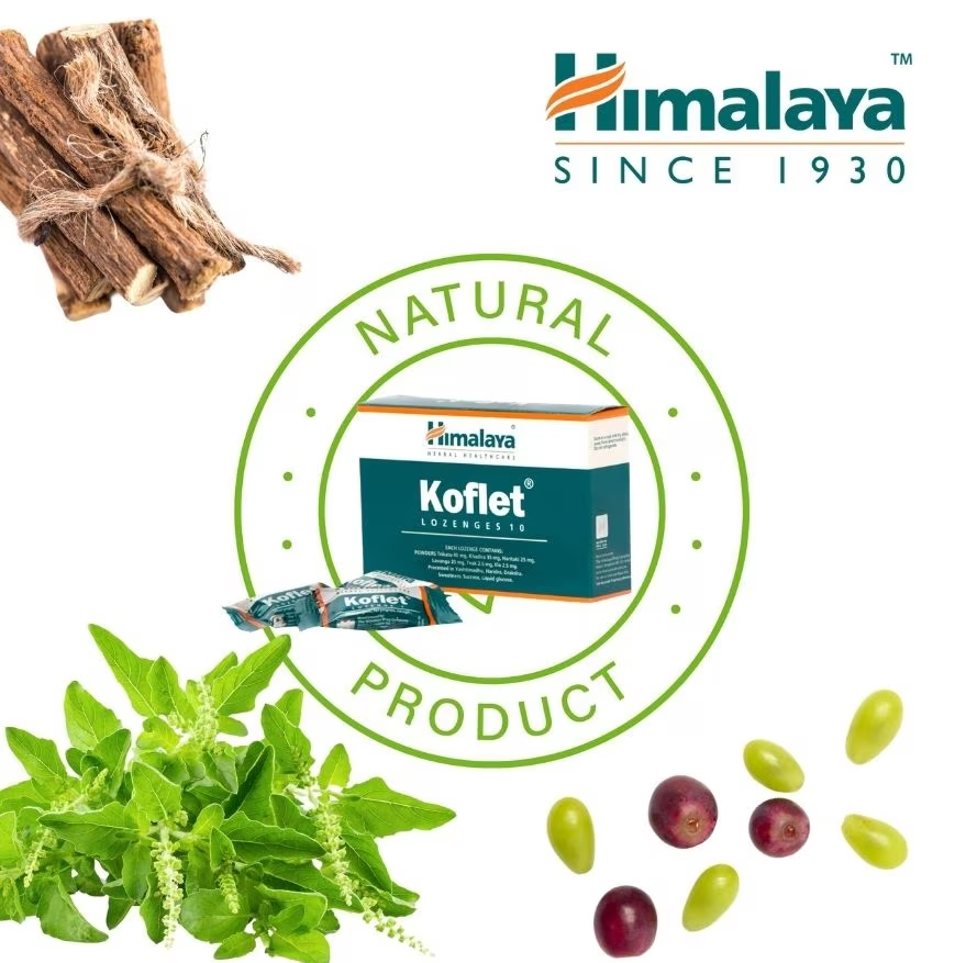 HIMALAYA Koflet Lozenges 10's For Cough Relief, Ubat Batuk, Ubat Sakit Tekak