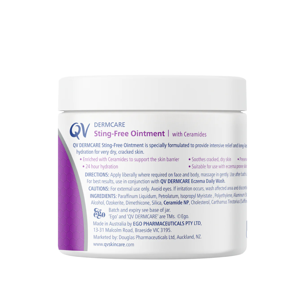 EGO QV Dermcare Sting Free Ointment 200g for Very Dry Skin, Cracked Skin Cream