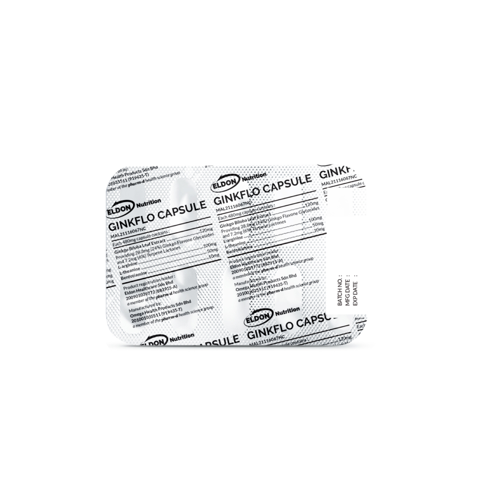 ELDON Nutrition Ginkflo 10's X 6 with Ginkgo Biloba