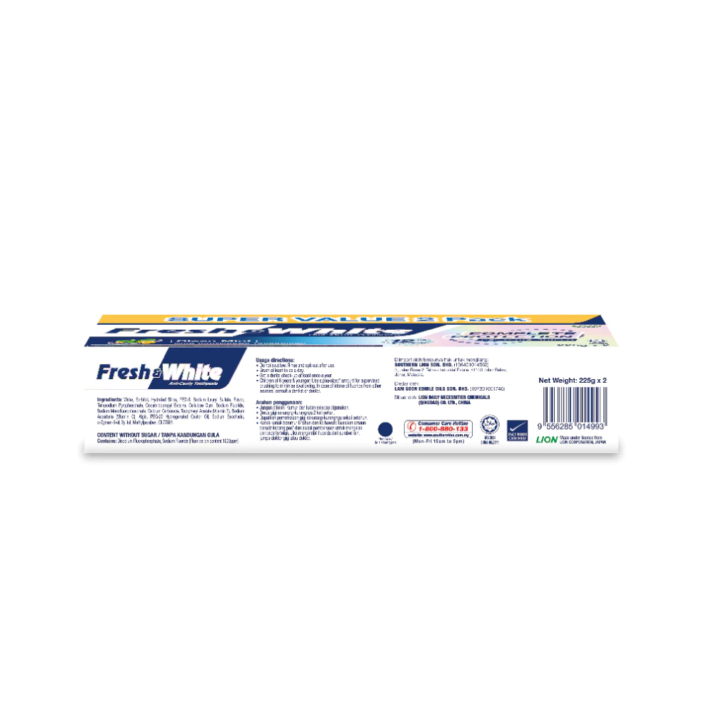 FRESH & WHITE Toothpaste Complete Protection 225g X 2 for Ubat Gigi Fresh & White