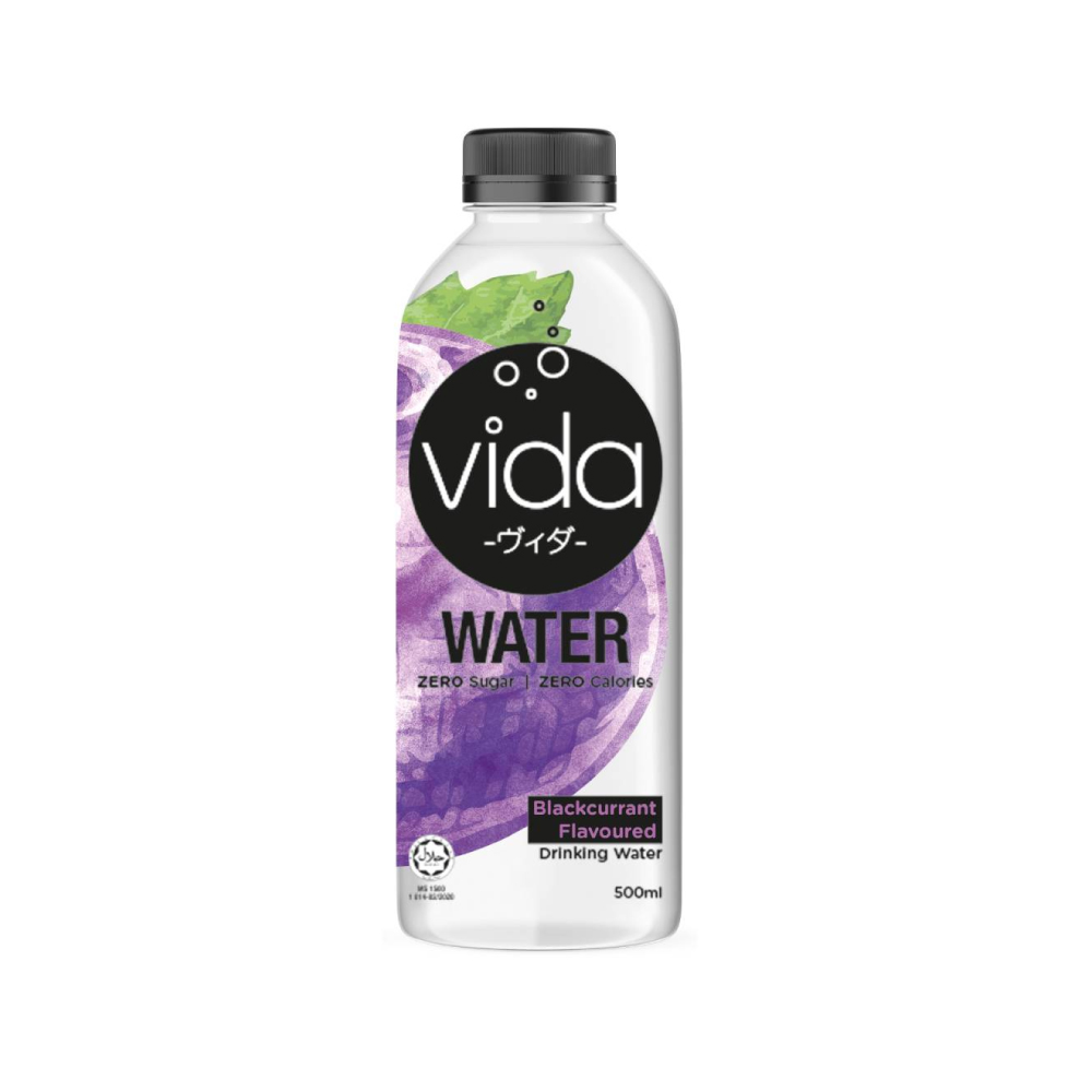 VIDA Water Zero Sugar 500ml (Lemon/Lime/Salty Lychee/Blackcurrant) for Zero Sugar Drink