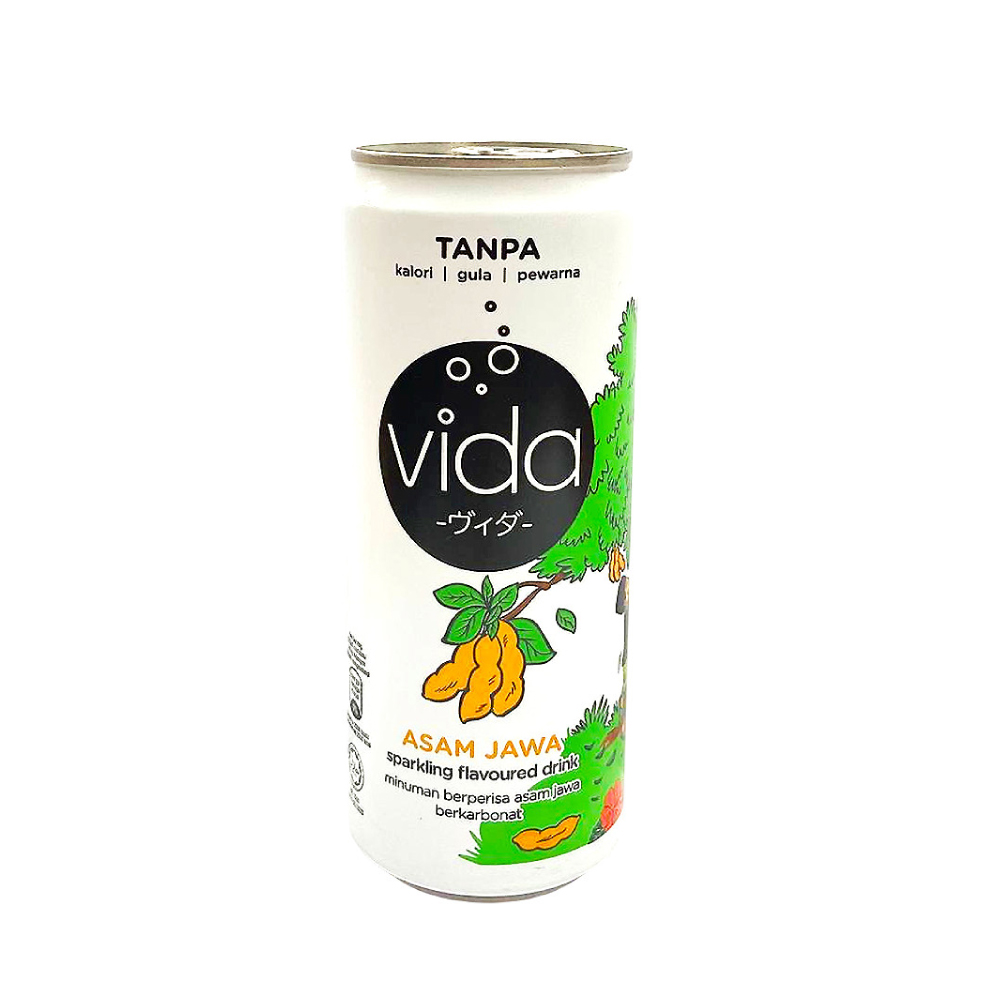 VIDA Sparkling Flavoured Water 325ml (Ice Cream, Asam Jawa, Sirap Ros) for Air Gas Berperisa