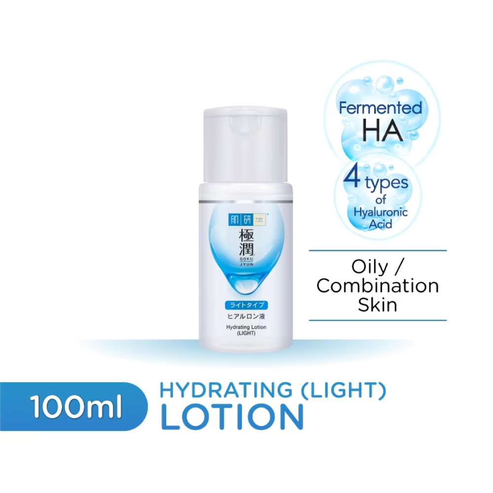 HADA LABO Hydrating Lotion Light 100ml with Hyaluronic Acid Moisturizer, Pelembab Hada Labo