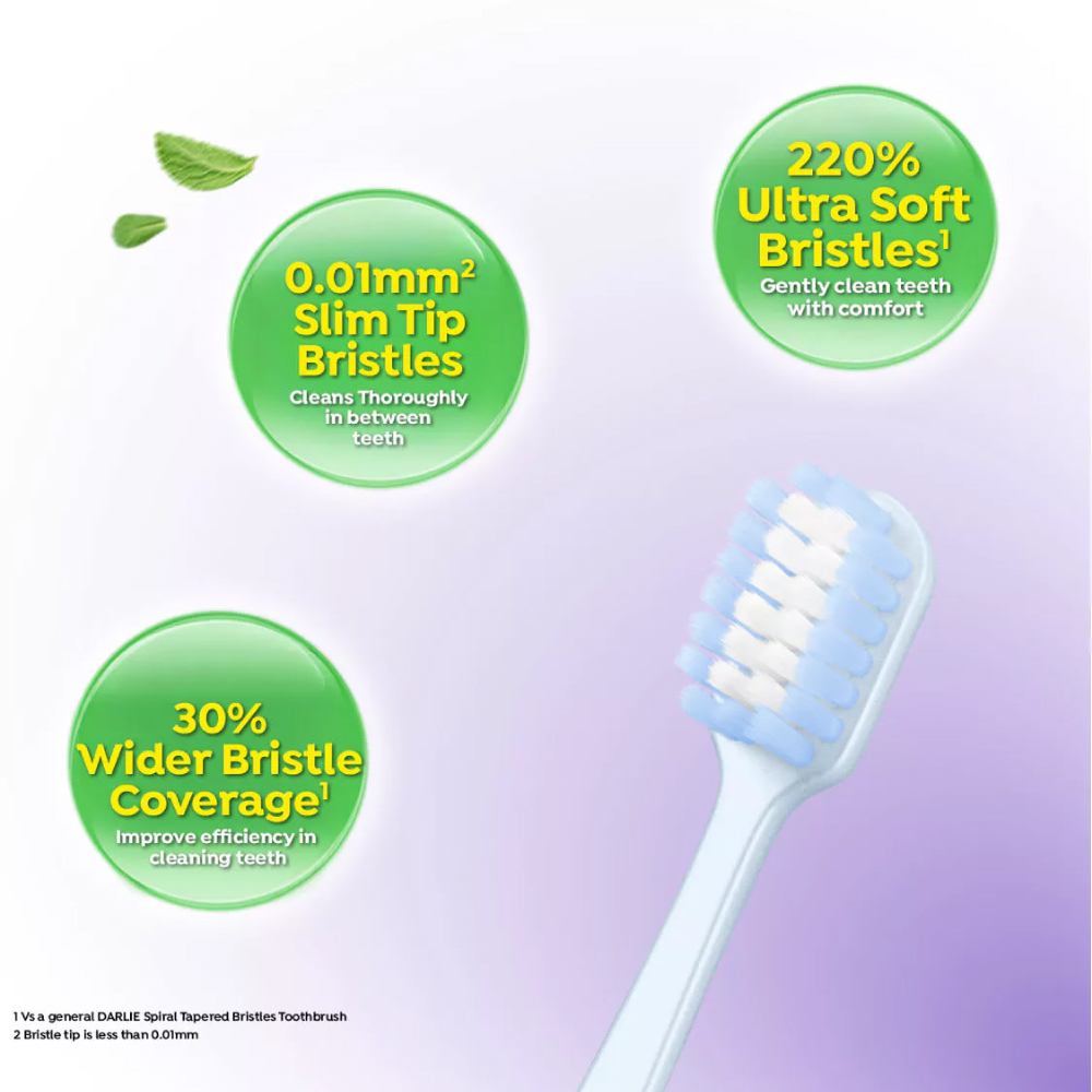 DARLIE Gentle Comfoto Toothbrush 2's for Extra Soft Toothbrush, Berus Gigi Extra Soft