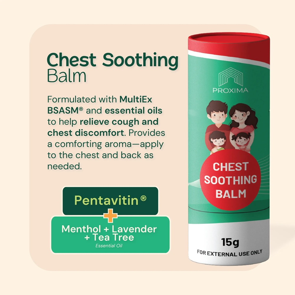 PROXIMA Chest Soothing Balm 15g for Cough Relief with Pentavitin, Lavender Balm