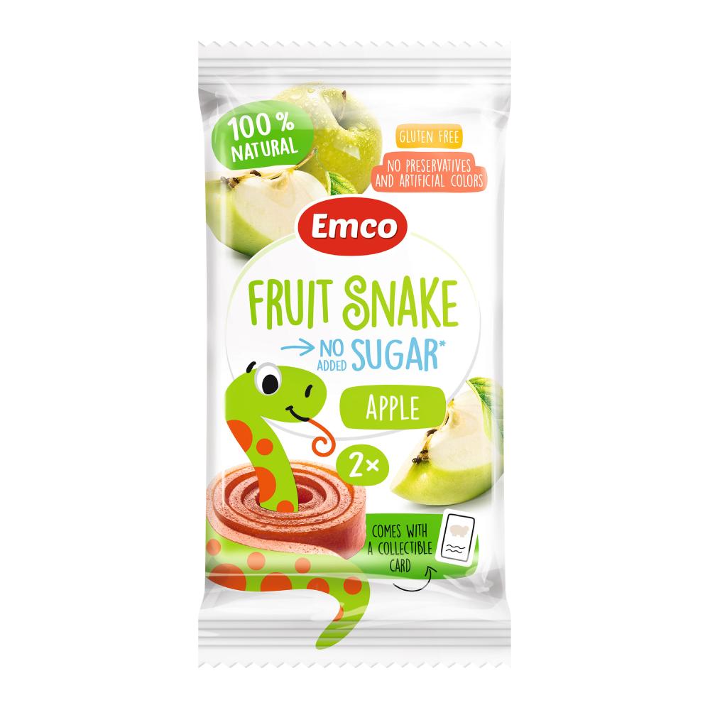 EMCO Fruit Snake Gummy No Sugar Added 20g x 2's (Apple / Mango / Strawberry)