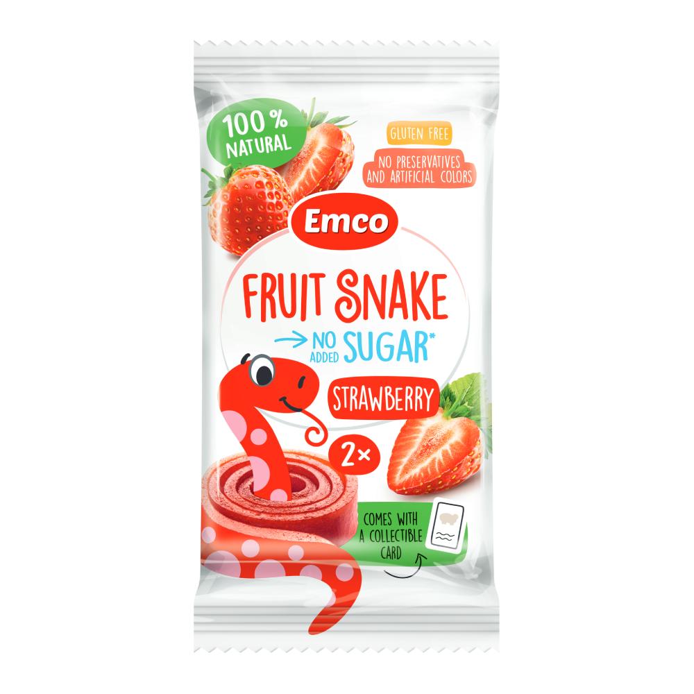 EMCO Fruit Snake Gummy No Sugar Added 20g x 2's (Apple / Mango / Strawberry)