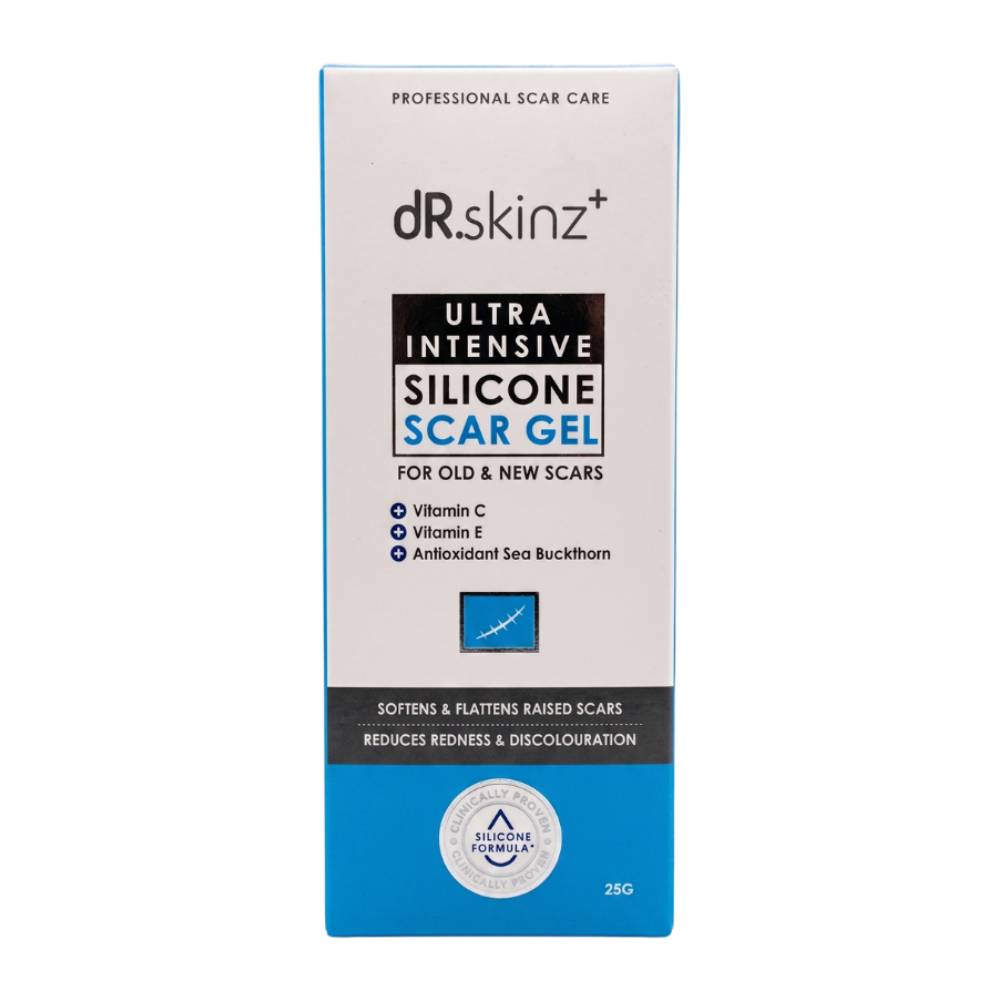 DR. SKINZ+ Ultra Intensive Silicone Scar Gel 25ml for Scar, Ubat Parut, Krim Parut, Gel Parut