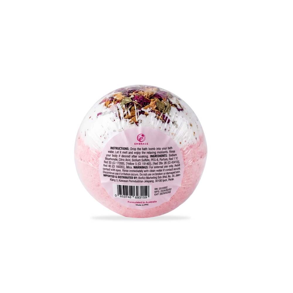 EMBRACE Bath Bomb 100g for Sabun Mandi, Sabun Rendam (Lavender, Chamomile, Rose, Freesia Glow)
