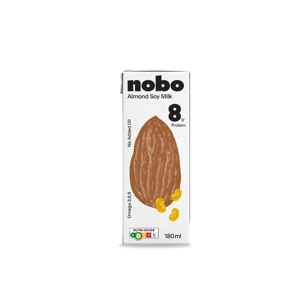 NOBO Soy Milk 180ml Almond (1's/3's) for Susu Soya, Soya Milk, Soya Bean