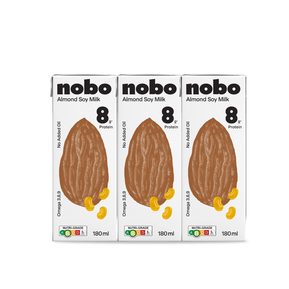 NOBO Soy Milk 180ml Almond (1's/3's) for Susu Soya, Soya Milk, Soya Bean