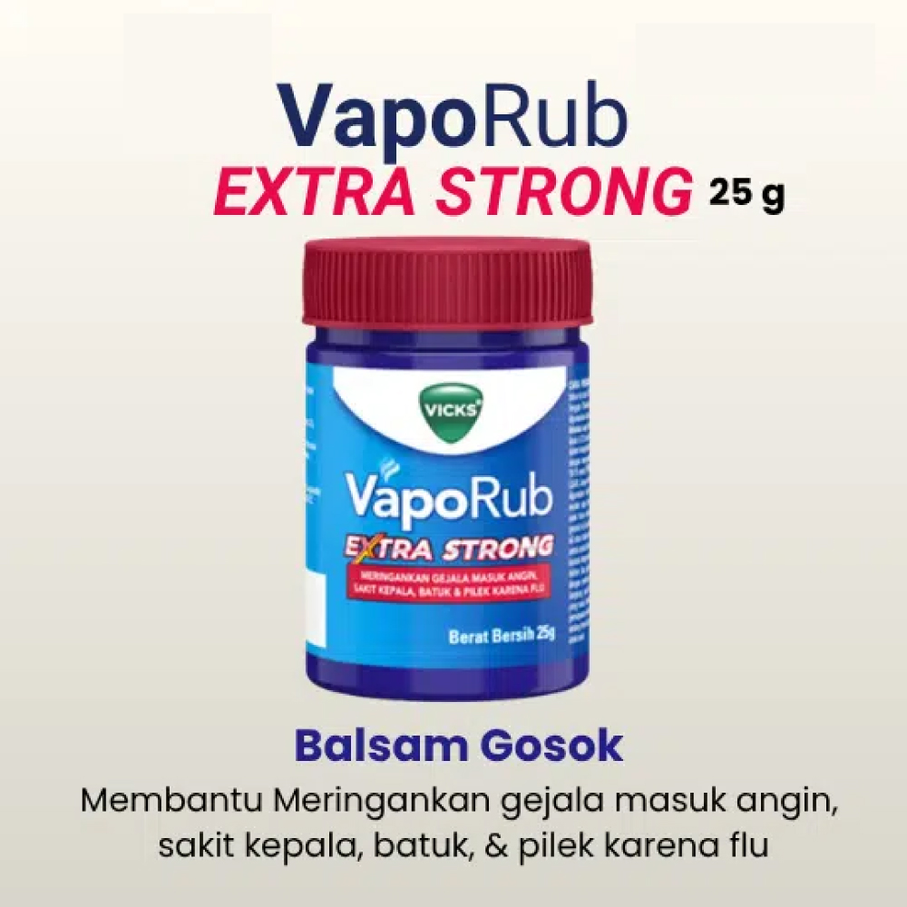 VICKS Vaporub Extra Strong 25g for Cough Relief, Fever Relief, Cough Ointment