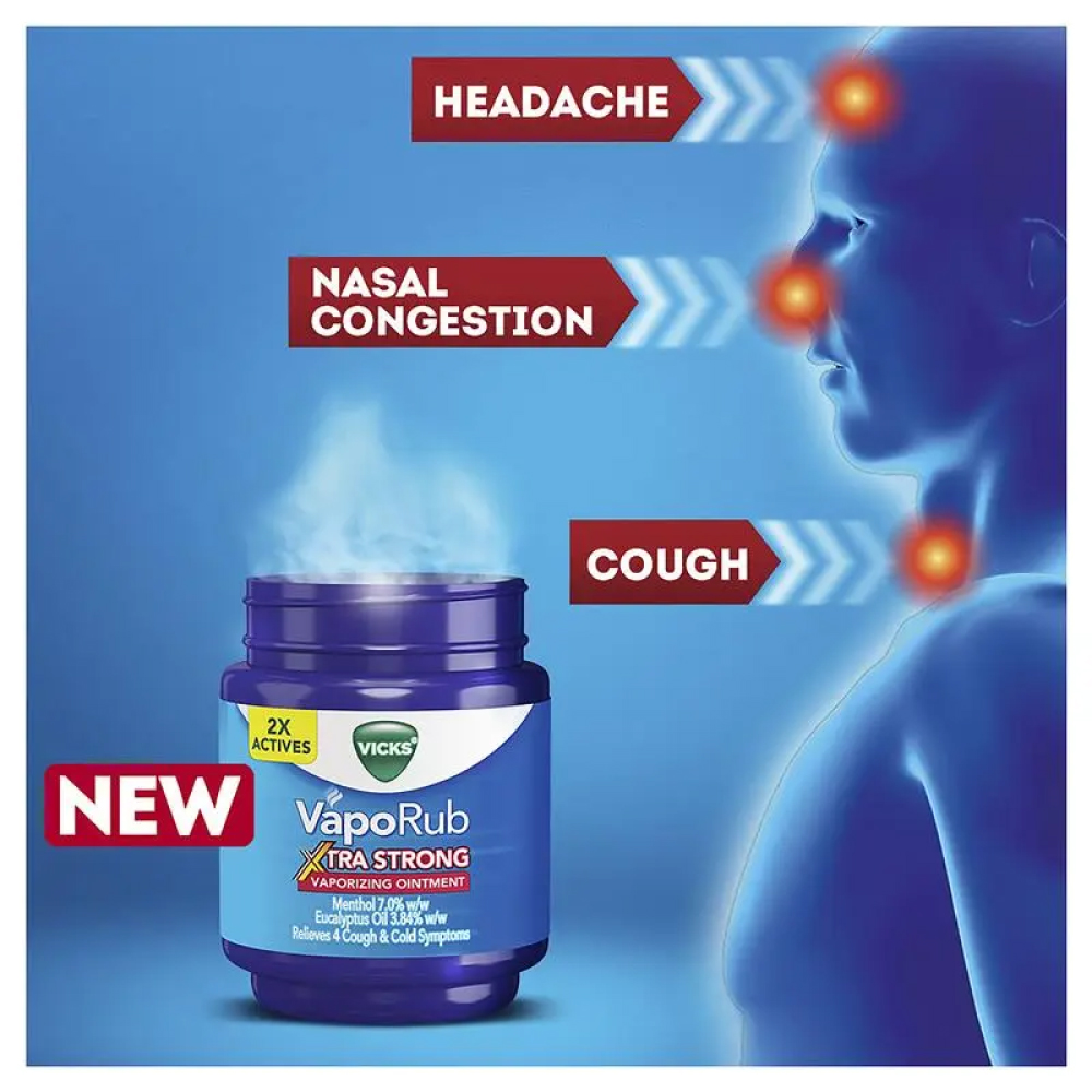 VICKS Vaporub Extra Strong 25g for Cough Relief, Fever Relief, Cough Ointment
