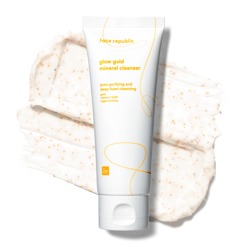 FACE REPUBLIC Glow Gold Mineral Cleanser 100ml for Brightening Face Wash, Face Cleanser