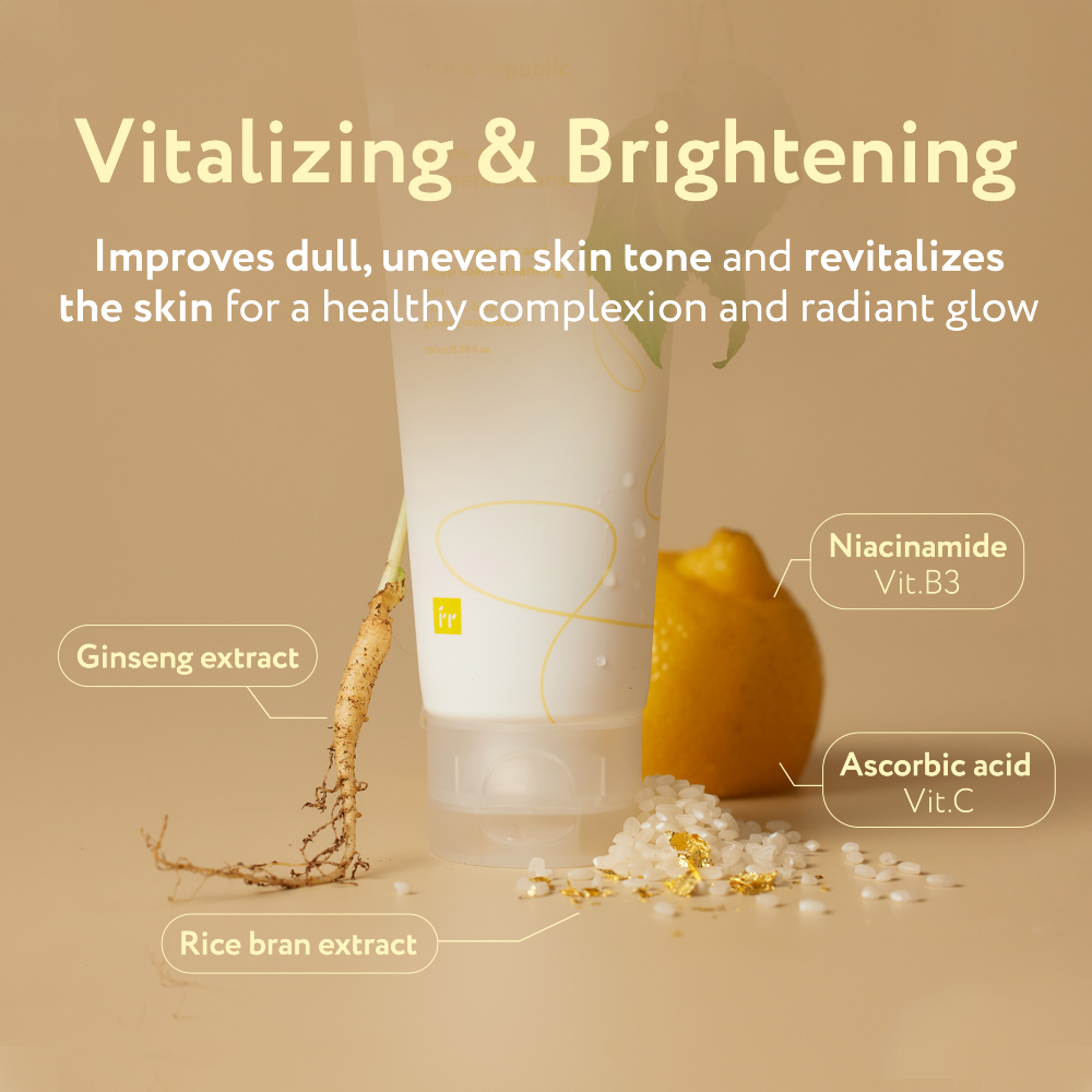 FACE REPUBLIC Glow Gold Mineral Cleanser 100ml for Brightening Face Wash, Face Cleanser