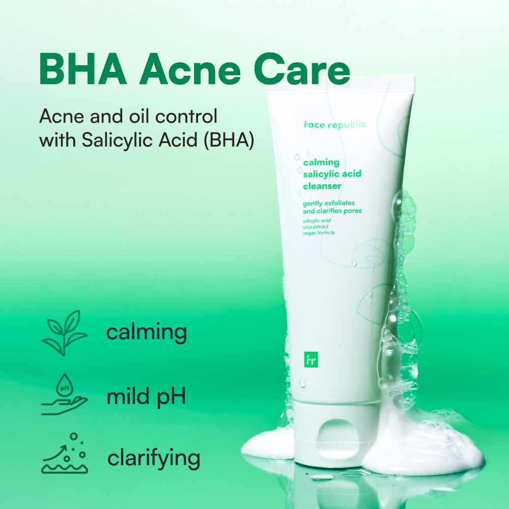 FACE REPUBLIC Calming Salicylic Acid Cleanser 100ml for Oil Control and Acne Face Wash