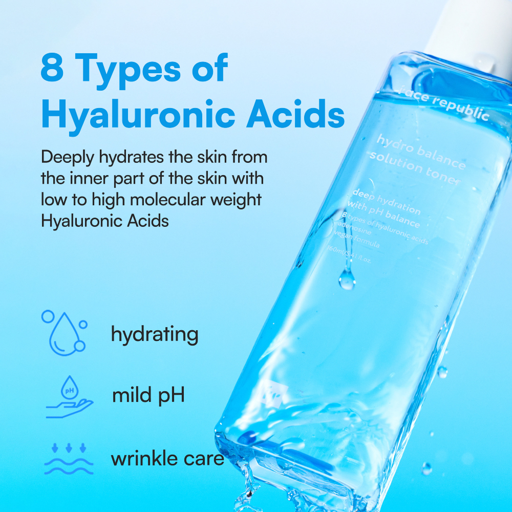 FACE REPUBLIC Hydro Balance Solution Toner 160ml with Hyaluronic Acid Toner, Panthenol Toner