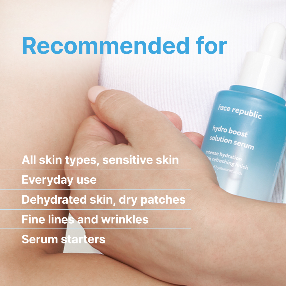 FACE REPUBLIC Hydro Boost Solution Serum 45ml for Hydration Serum, Hyaluronic Acid Serum
