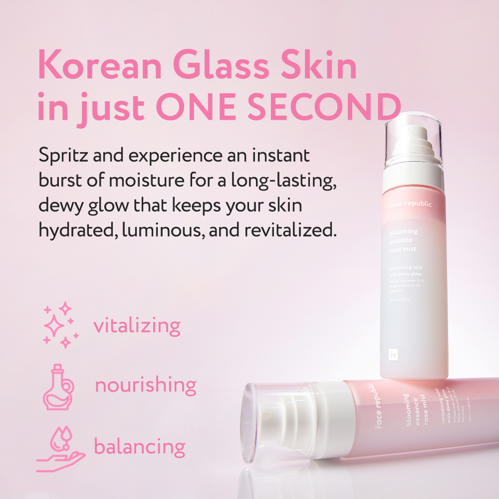 FACE REPUBLIC Blooming Essence Rose Mist 100ml for Face Mist, Glass Skin Mist