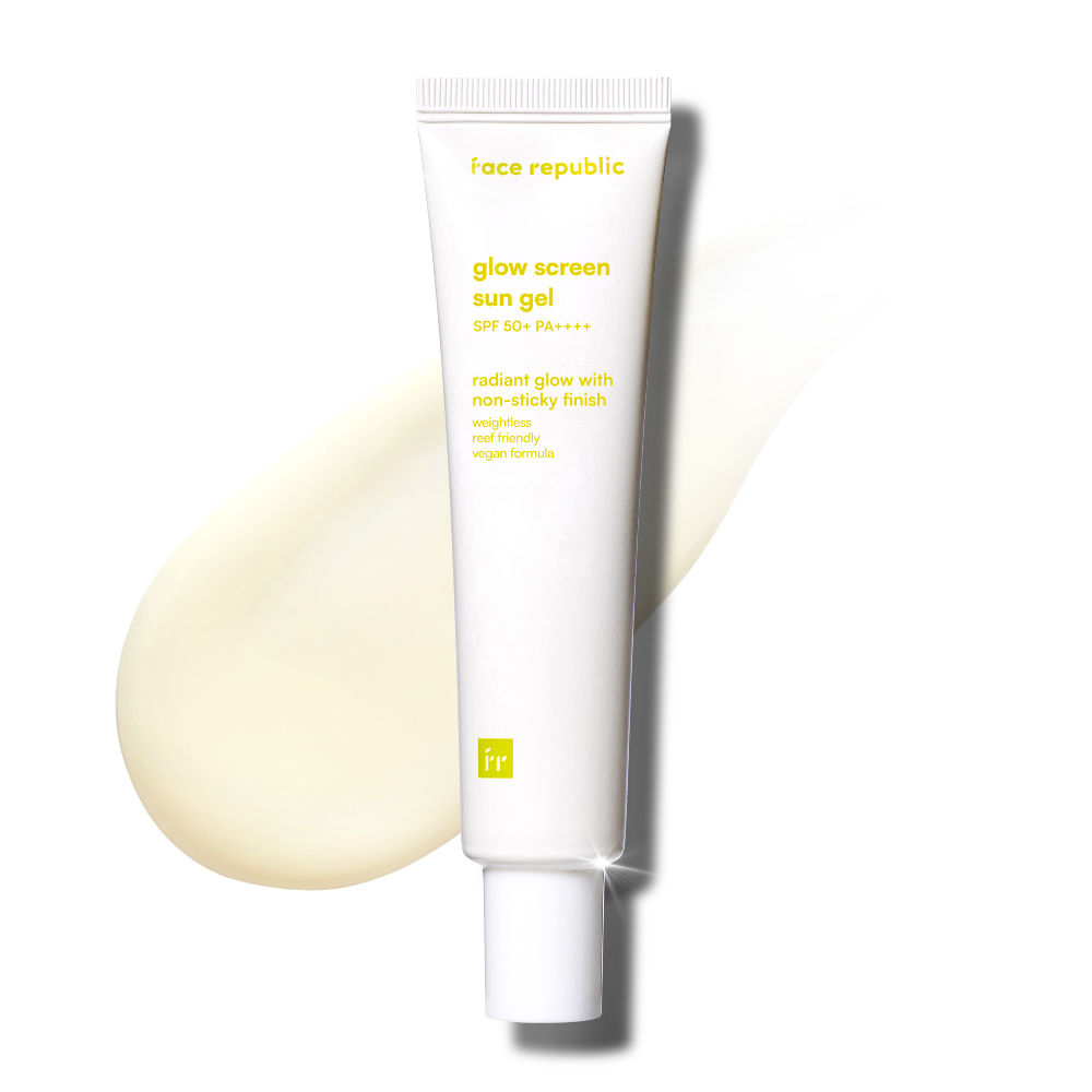 FACE REPUBLIC Glow Screen Sun Gel 40ml Spf50+ for Sunscreen, Sunblock, Brightening Sunscreen