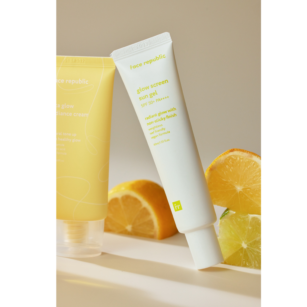 FACE REPUBLIC Glow Screen Sun Gel 40ml Spf50+ for Sunscreen, Sunblock, Brightening Sunscreen