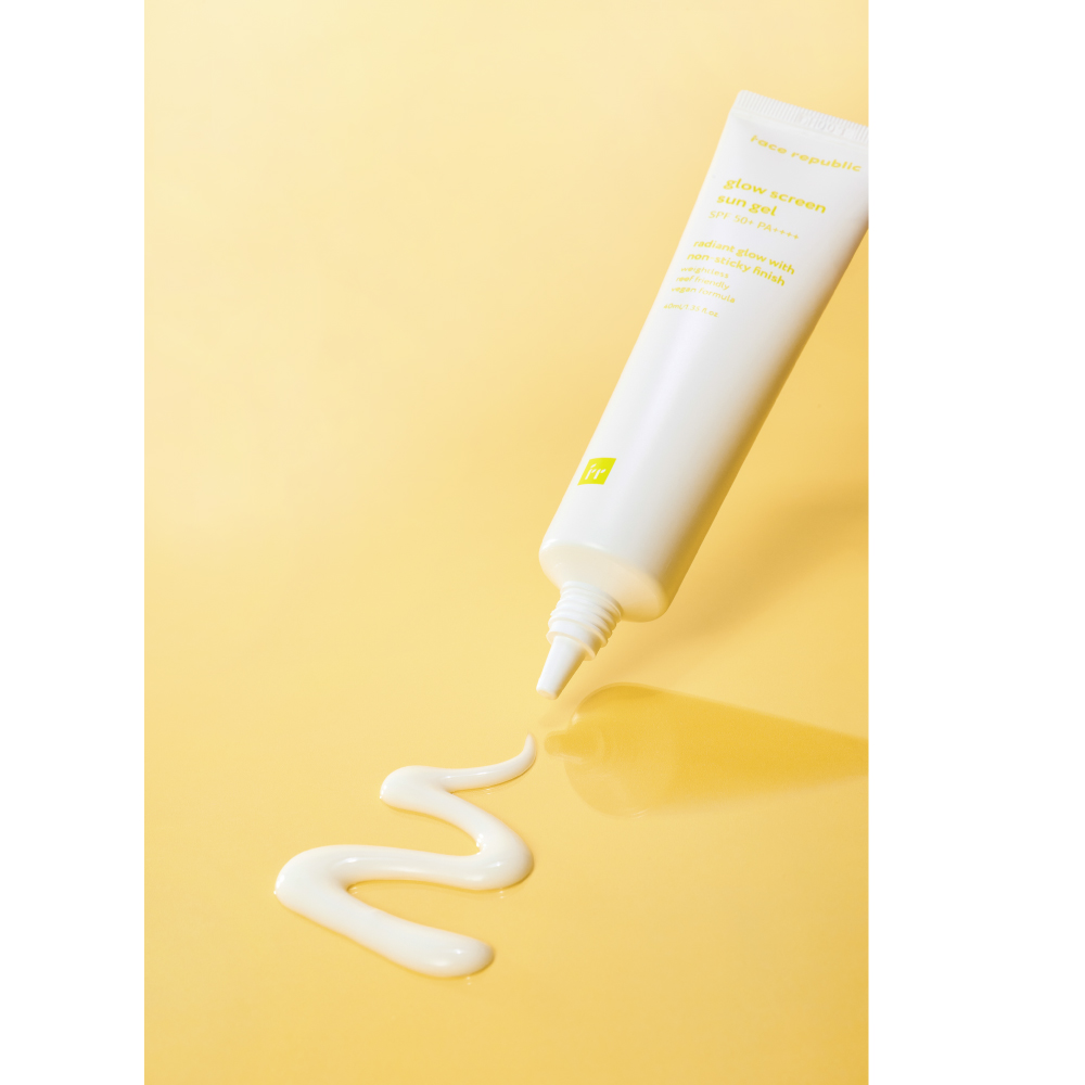 FACE REPUBLIC Glow Screen Sun Gel 40ml Spf50+ for Sunscreen, Sunblock, Brightening Sunscreen