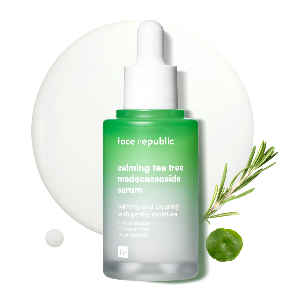 FACE REPUBLIC Calming Tea Tree Madecassoside Serum 45ml for Blackheads and Whiteheads Remover