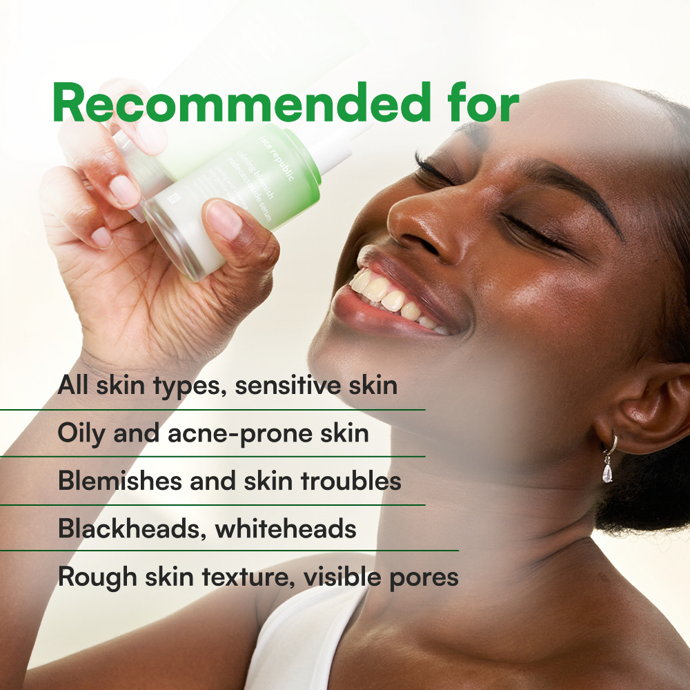 FACE REPUBLIC Calming Tea Tree Madecassoside Serum 45ml for Blackheads and Whiteheads Remover