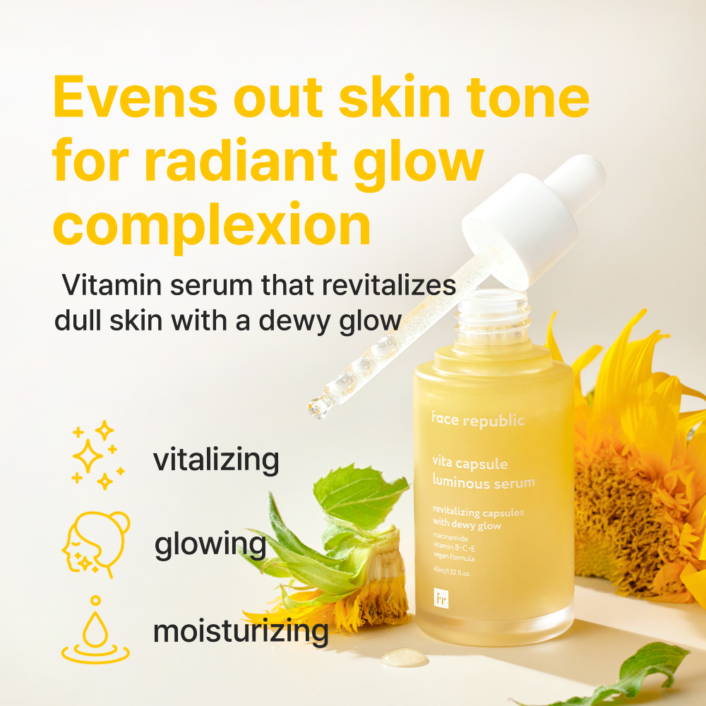 FACE REPUBLIC Vita Capsule Luminous Serum 45ml for Whitening Serum, Brightening Serum