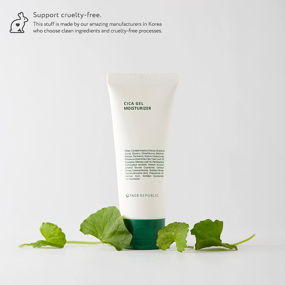 FACE REPUBLIC Cica Gel Moisturizer 50ml with Cica Extract, Sensitive Skin Moisturizer