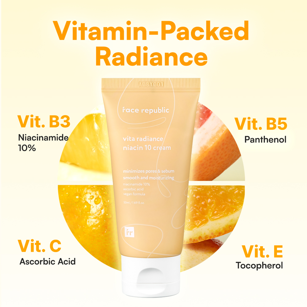FACE REPUBLIC Vita Radiance Niacin 10 Cream 50ml for Whitening Cream, Brightening Cream